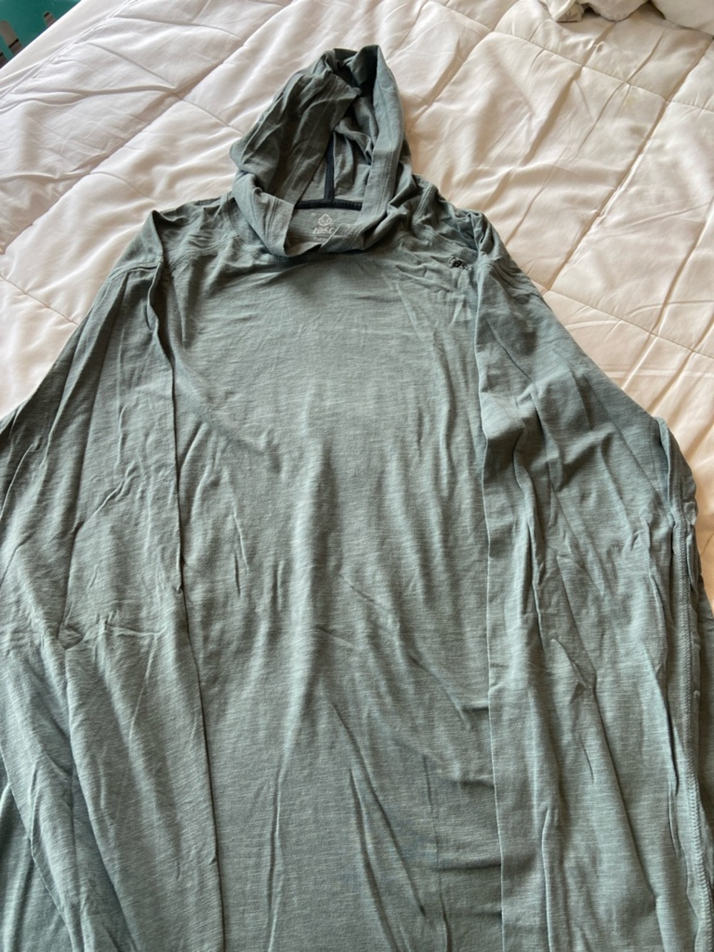 Light Olive Green Hooded Long-Sleeve Shirt